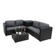 image 3 of Rattan Modular 6 Piece Furniture Set – Black