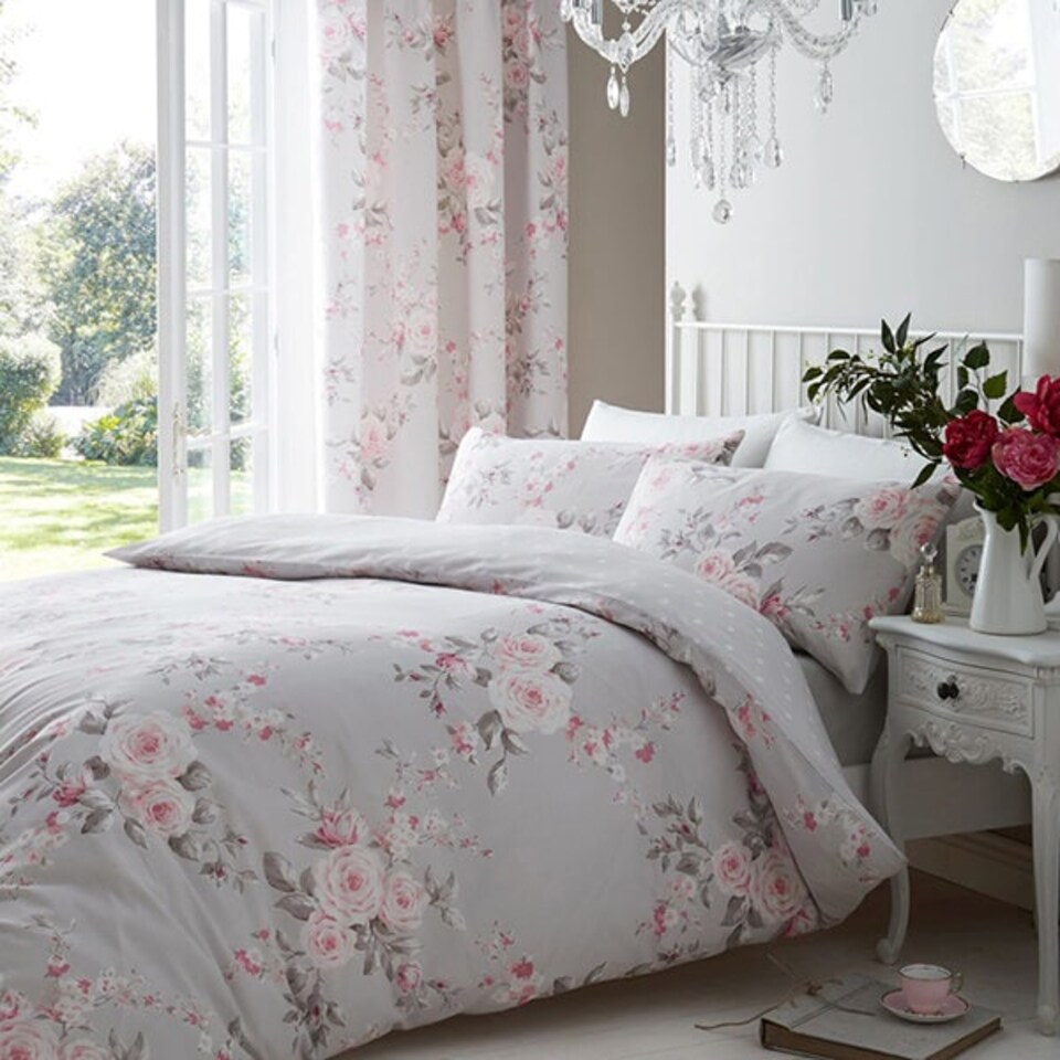 image 1 of Catherine Lansfield Canterbury Super King Duvet Set Grey Grey | Super King