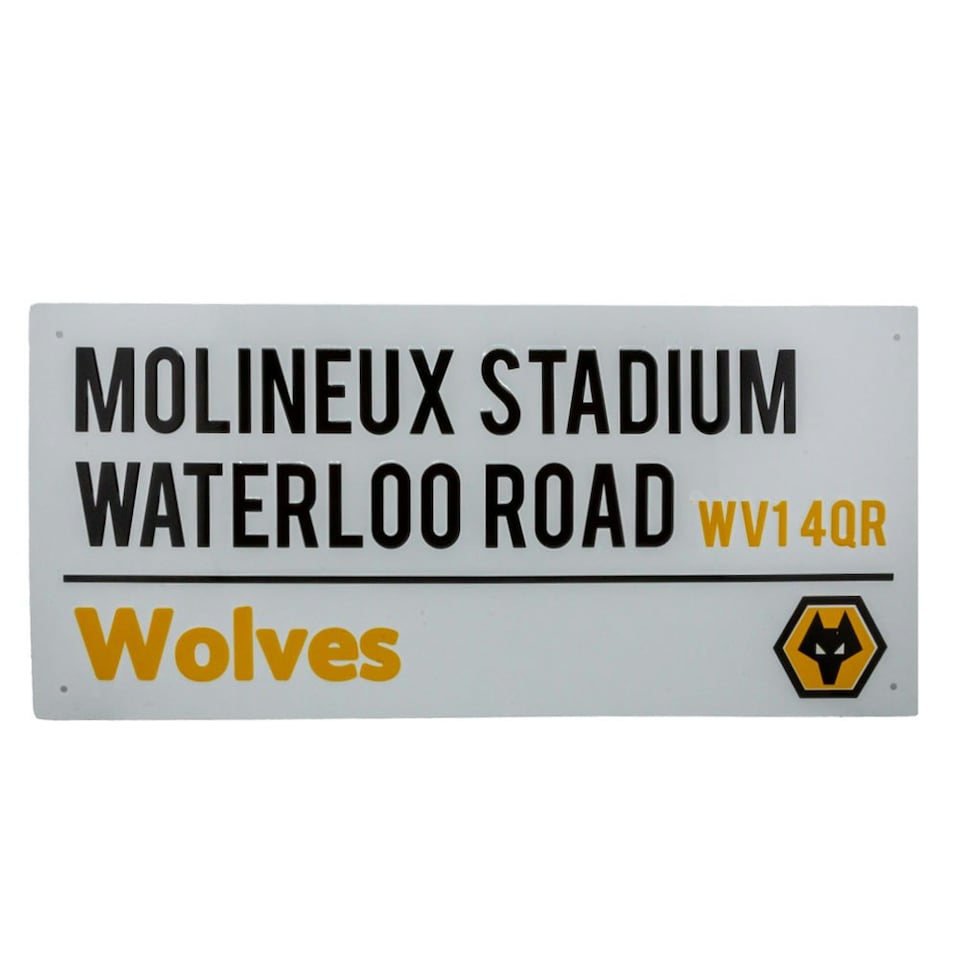 image 1 of Wolverhampton Wanderers FC Street Sign Plaque - White/Black/Gold - One Size