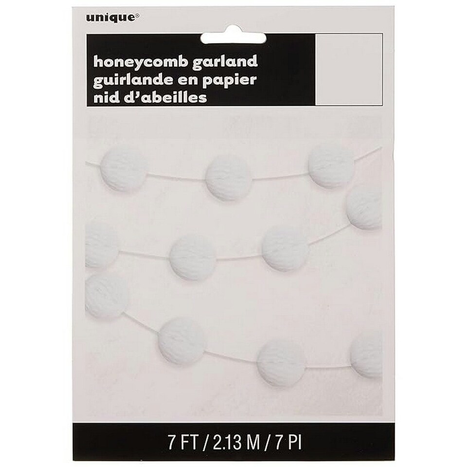 image 1 of Unique Party Honeycomb Ball Garland - White - One Size