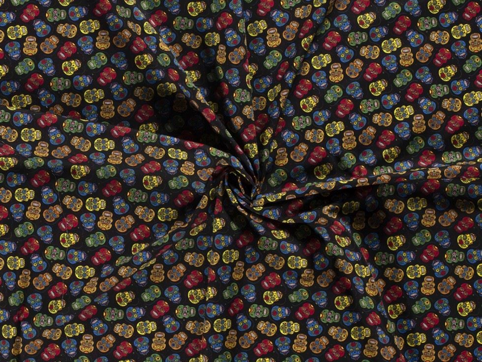 Black 100% Cotton Poplin Fabric for Dressmaking, Quilting, 140cm / 55" Wide - per metre