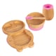image 1 of Tiny Dining 4pc Penguin Bamboo Suction Baby Feeding Set - Pink