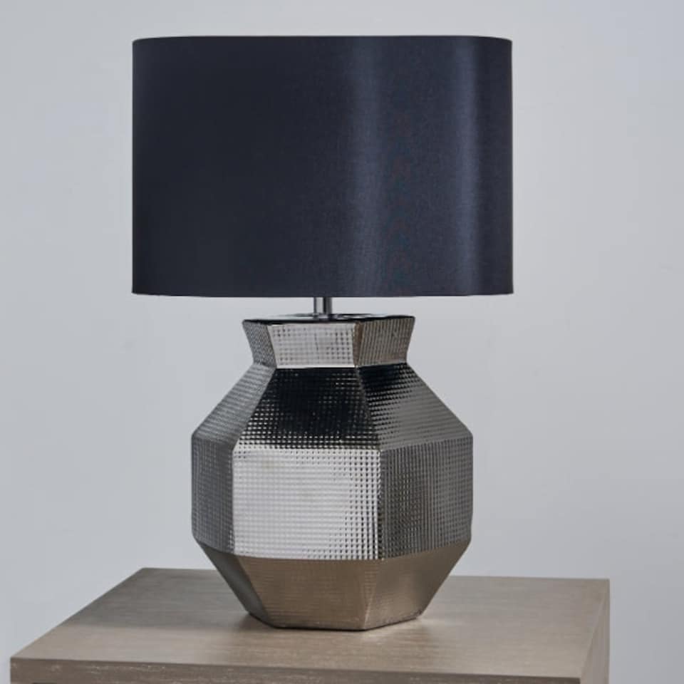 image 1 of Alada Black & Silver Ceramic Table Lamp