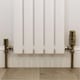 image 2 of Talus Bold - Antique Brass Thermostatic Radiator Valve & Lockshield Angled 15mm