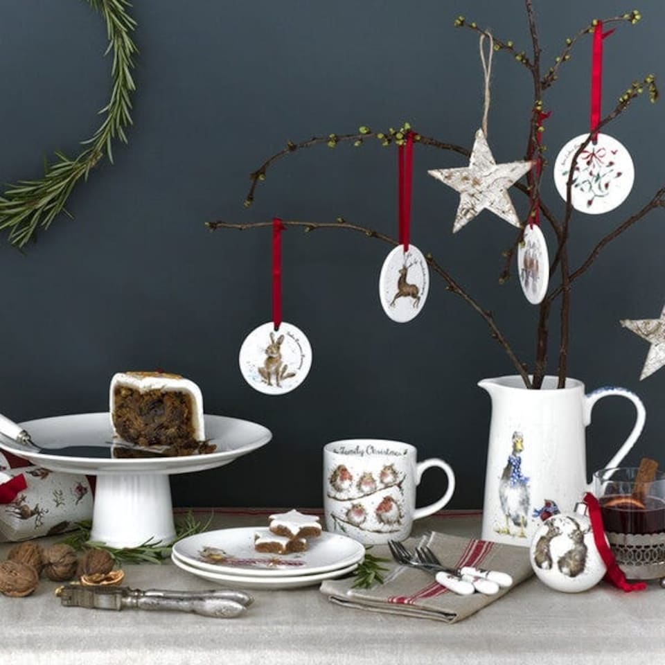 image 1 of Wrendale Designs '12 Days of Christmas' Ceramic Christmas Decorations