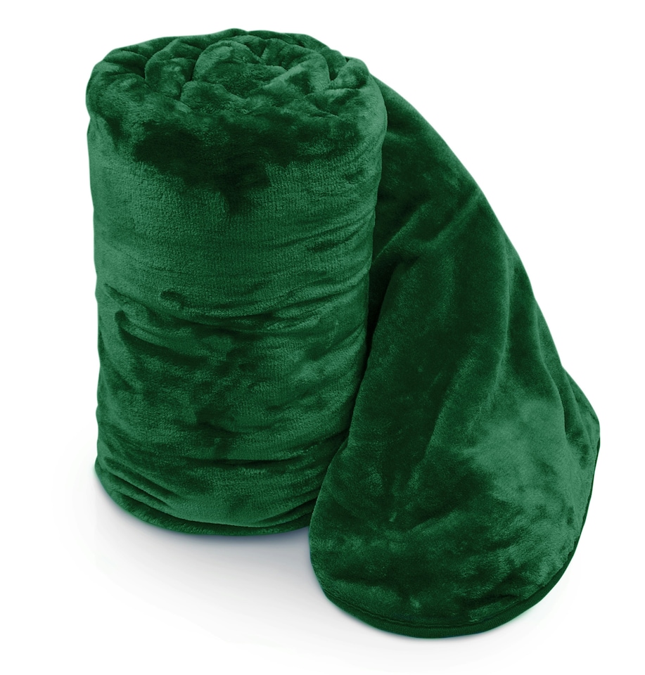 image 1 of Velosso Faux Mink Thick Heavy Blanket - 150cm x 200cm | Green | Emerald