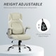 image 3 of Vinsetto Fabric Office Desk Chair w/ Adjustable Height Tilt Function Beige | Cream | White accents | One Size