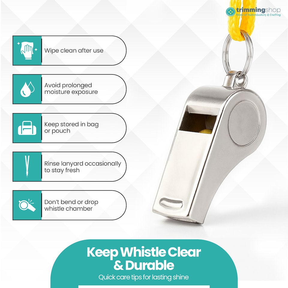 image 1 of Silver Stainless Steel Referee Metal Whistle with Lanyard - 2pcs