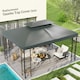 image 2 of Outsunny 3x4m Gazebo Replacement Roof Canopy 2 Tier Top UV Cover Patio Cream