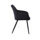 image 3 of Set of 4 Camden Modern Velvet Dining Chairs with Armrests, Quilted Design & Black Metal Legs Black