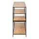 image 3 of Seaford Wide Black Metal Bookcase with 4 Oak Shelves