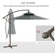 image 3 of Outsunny 2.7m Cantilever Banana Parasol Outdoor Sun Shade w/ Crank, Dark Grey