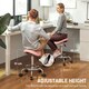 image 3 of HOMCOM Saddle Chair, Rolling Salon Stool for Massage Spa | Pink | Pink | 36.5 x 37.5 x 51-66 cm