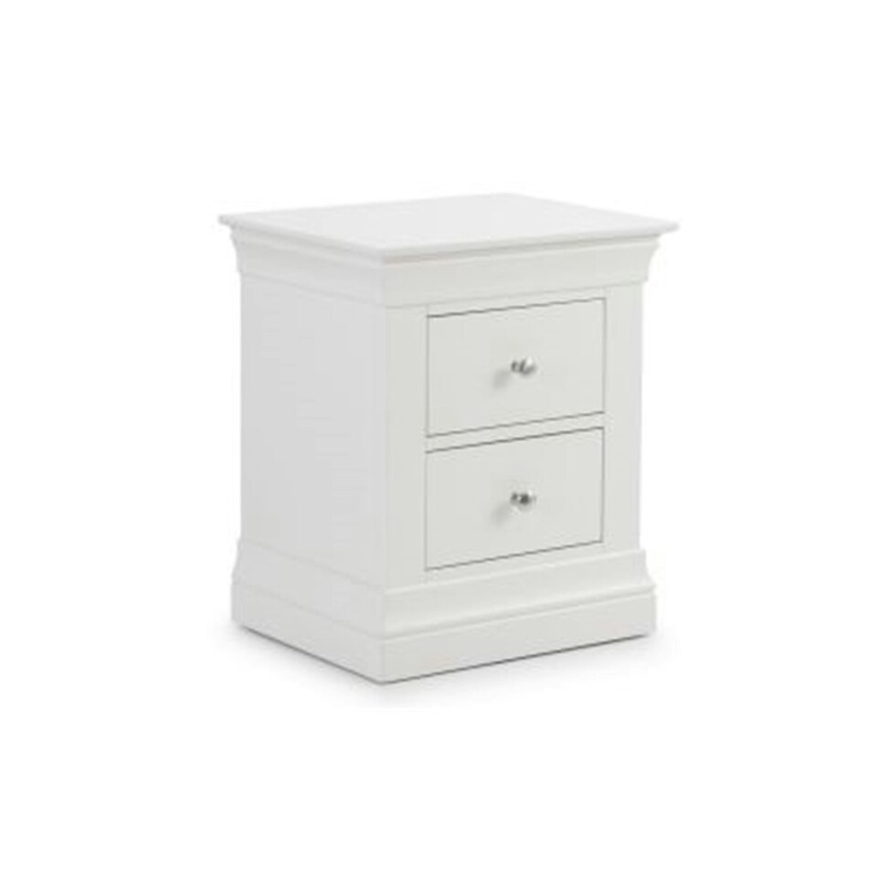 image 1 of Classical Pine 2 Drawer Bedside Chest - Surf White