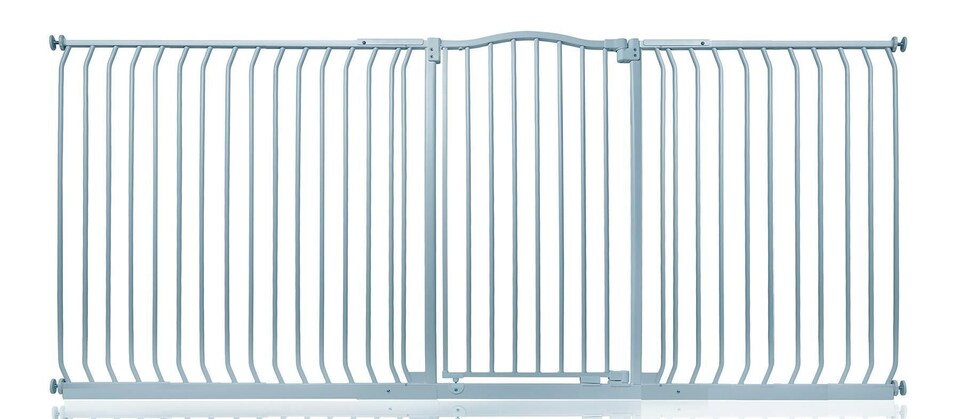 image 1 of Safetots Extra Tall Curved Top Safety Gate, 225cm - 234cm, Matt Grey, Extra Tall 100cm in Height, Pressure Fit Stair Gate, Baby Gate for Doors Hallways and Spaces, Safety Barrier, Easy Installation