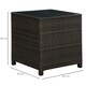 image 7 of Outsunny Side Table Furniture Tempered Glass Garden Patio Wicker Brown