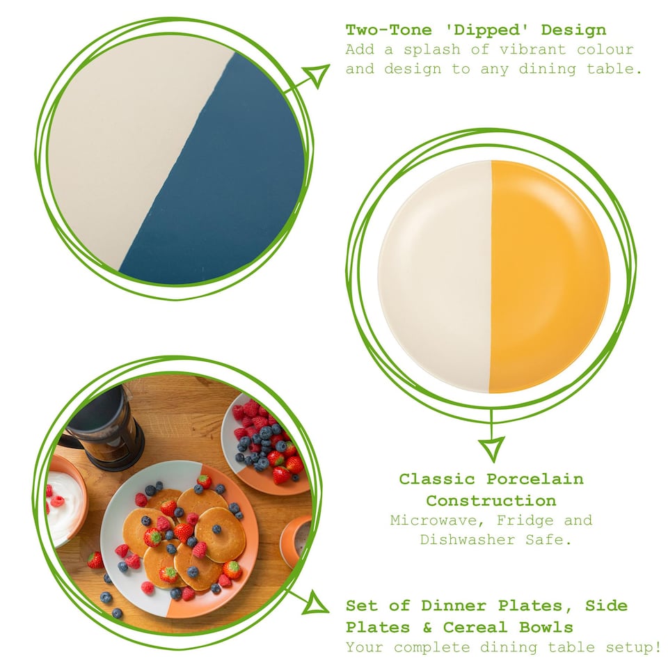 image 1 of Nicola Spring 12pc Dipped Stoneware Dinner Set - Burnt Orange