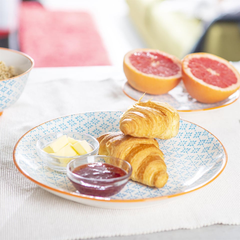 image 1 of Nicola Spring 24 Piece Hand-Printed Dinner Set - Blue