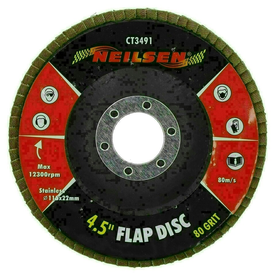 image 1 of 80 Grit Flap Discs Sanding Grinding Rust Removing For 4-1/2" Angle Grinders 20pc