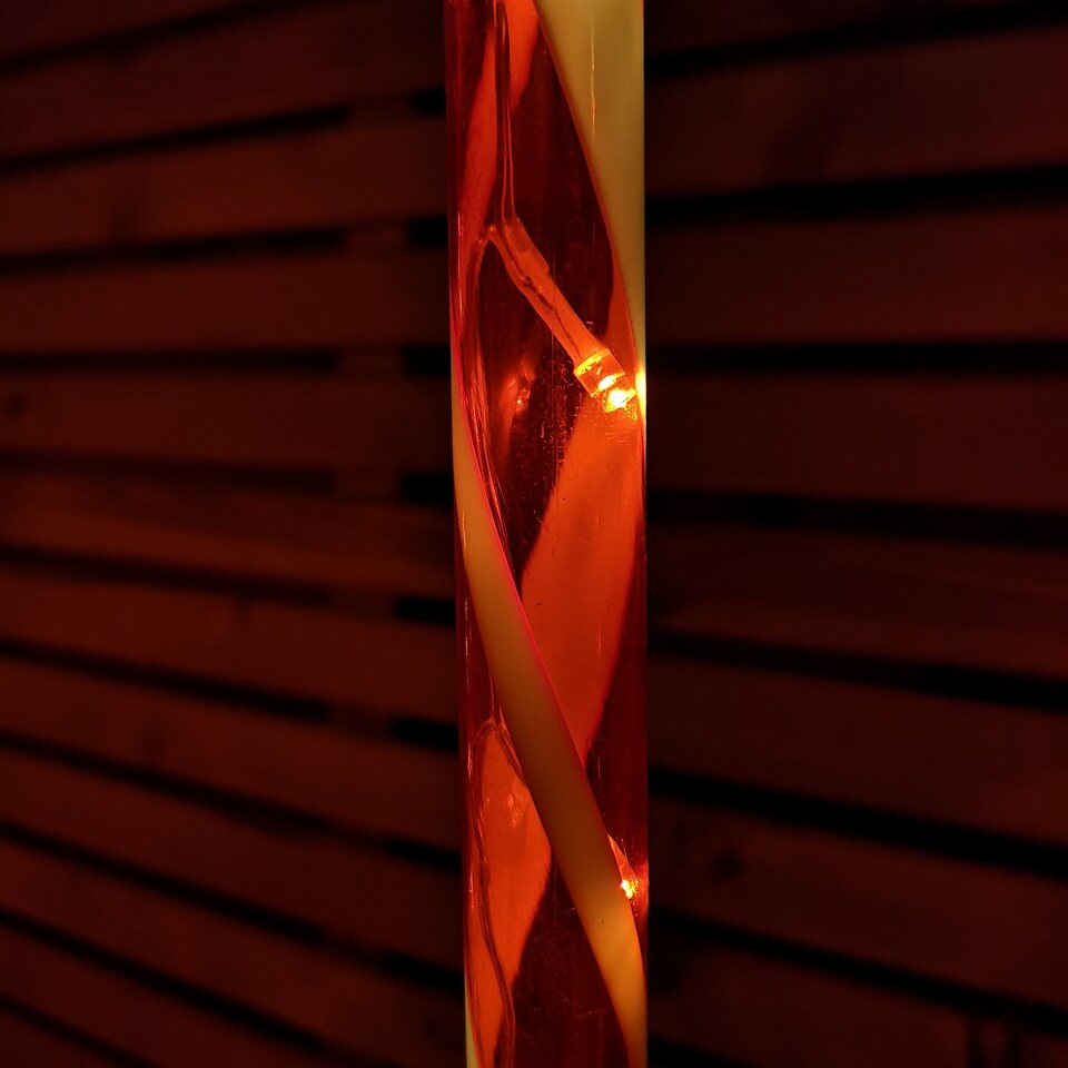 image 1 of Set of 4 XL Light up Red & White Stripe Christmas Candy Cane Garden Stakes with LEDs