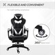 image 6 of Vinsetto Computer Gaming Chair, Racing Desk Chair with Lumbar Support and Footrest, PU Leather Gamer Chair with Headrest and Swivel Wheels for Home, White