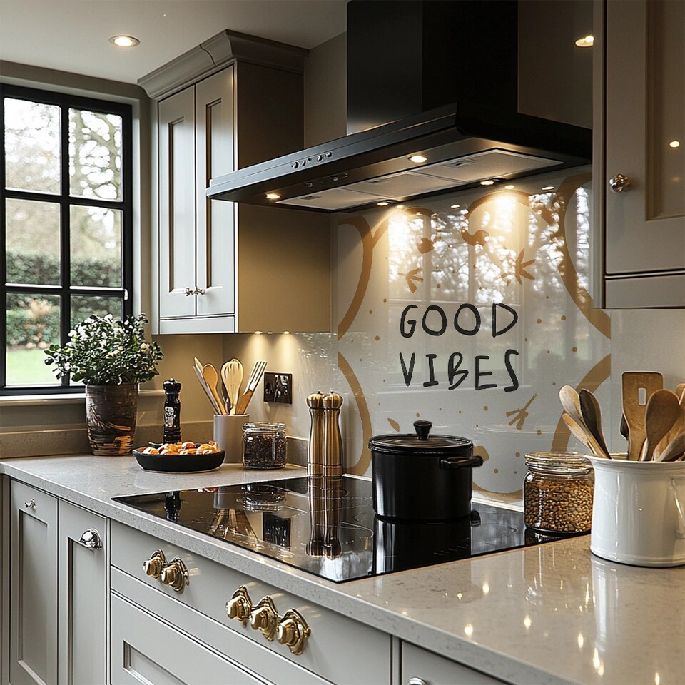 image 1 of Good Vibes Splash Back | White
