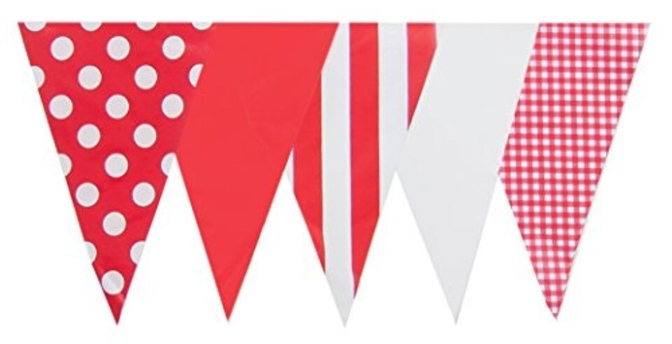 image 1 of Red Mix Party Bunting 10m with 20 Pennants