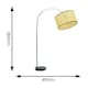 image 2 of ValueLights Louis Black Arched Curved Floor Lamp Natural Cane Shade