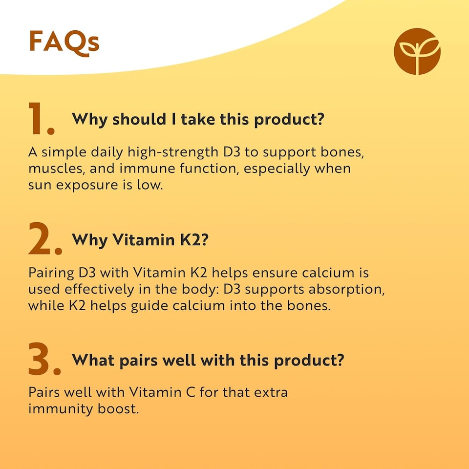 image 1 of Nutravita Vitamin D3 4000 iu & Vitamin K2 100mcg MK7 - High Strength Vitamin D Supplement for Bones, Muscles & Immune System - 180 Vegetarian Tablets