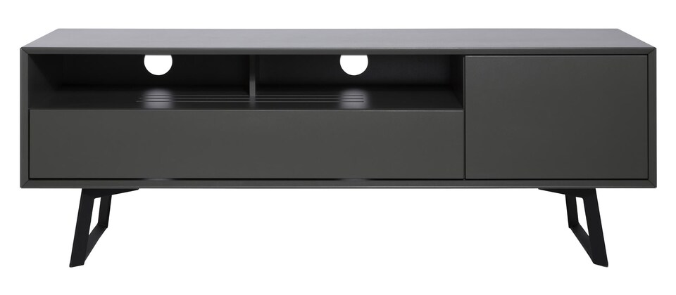 image 1 of Carbon TV-Stand with 1 Flap and 1 Door Grey | Black | Black and Grey | One Size | 44