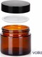 image 2 of Cosmetic Amber Glass Jar Set - UV Protection for Powder, Lotion and Cream