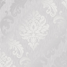 Chelsea Glitter Damask Wallpaper in Soft Grey and Silver | Grey | Soft Grey And Silver | 53cm x 10m