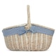 image 8 of White Wash Finish Oval Wicker Basket with Lining Red | Red And White Checked | One Size
