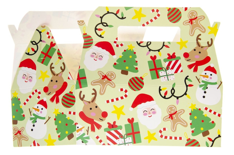 image 1 of Pack of 12 Extra Large Christmas Food Boxes 23 x 12 x 10cm