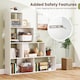 image 6 of COSTWAY 4 Tier Stepped Bookshelf Modern Ladder Bookcase 6 Storage Cubes White