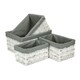image 1 of Set of 4 White Grey Lined Scandi Storage Basket With Grey Lining | Grey | Grey | Not provided