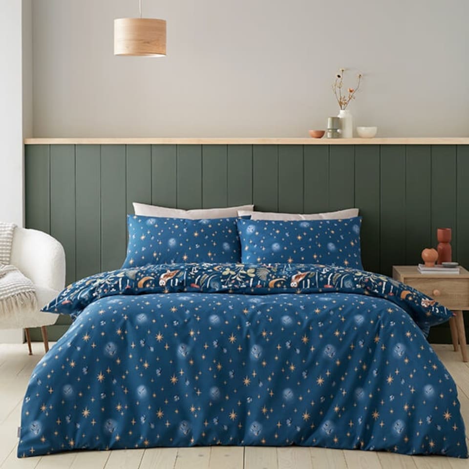 image 1 of Catherine Lansfield Enchanted Twilight King Duvet Set Navy Blue | King