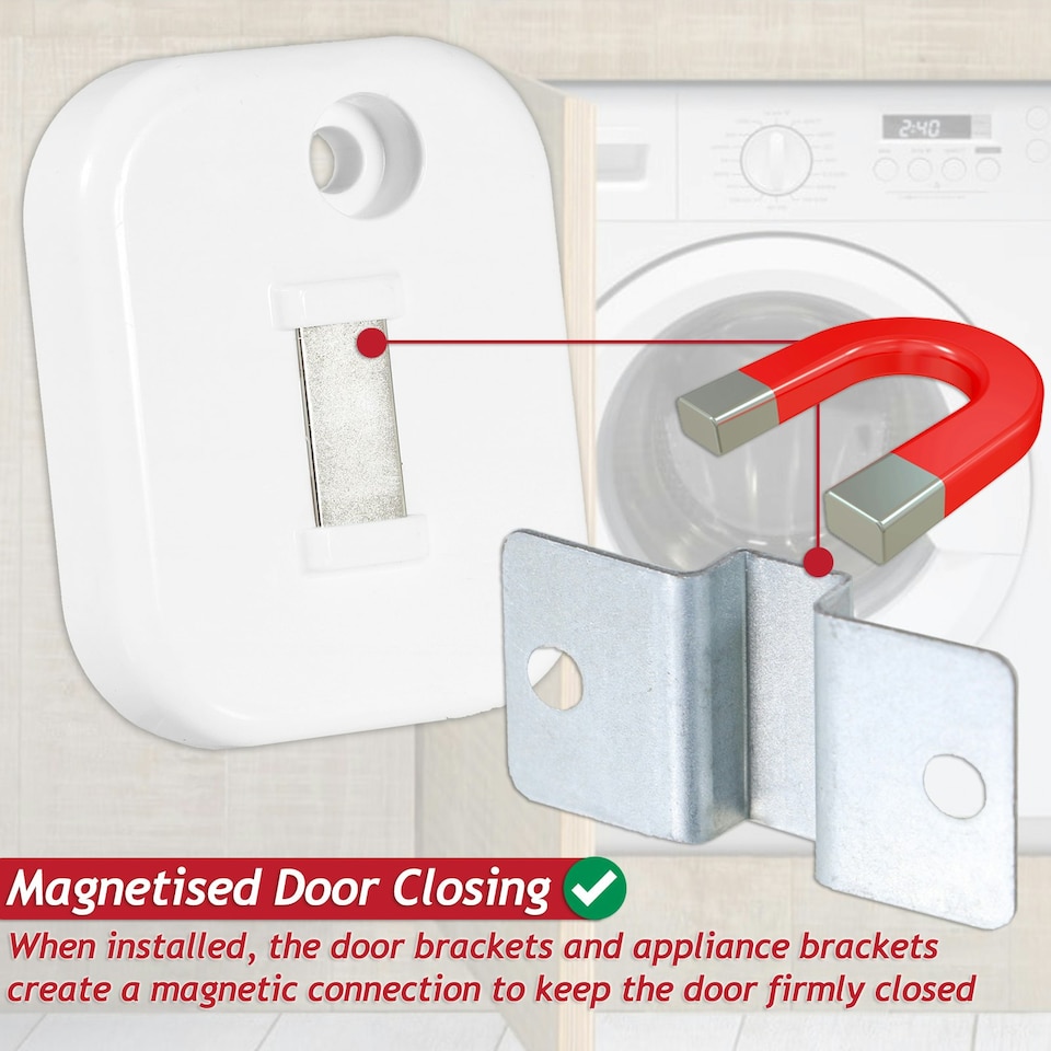 image 1 of SPARES2GO Integrated Door Hinge Fixing Kit for Logik LI8W6D17 LI8W6D20 LIW714W15 LIW714W20 LIW814W15 LIW814W20 Washing Machine Chrome