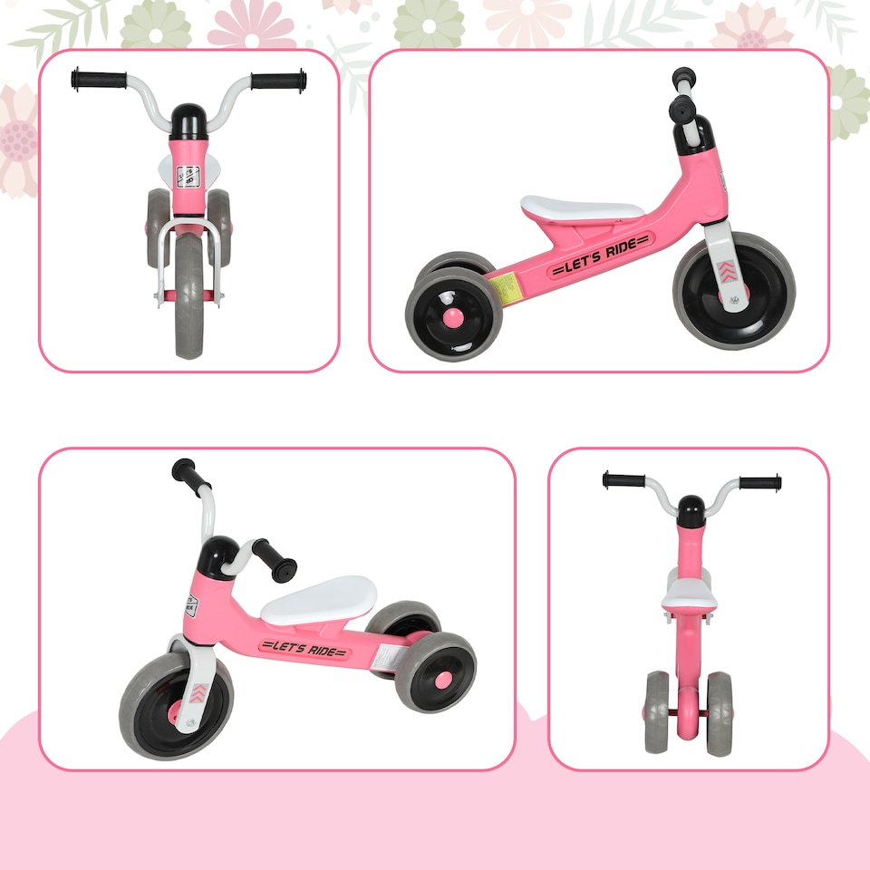 image 1 of AIYAPLAY Baby Balance Bike for 1-3 Years Boys Girls, Toddler Balance Bike with No Pedal, 3 Silence Wheels, Safe Limited Steer, for Indoor Outdoor Riding | Pink
