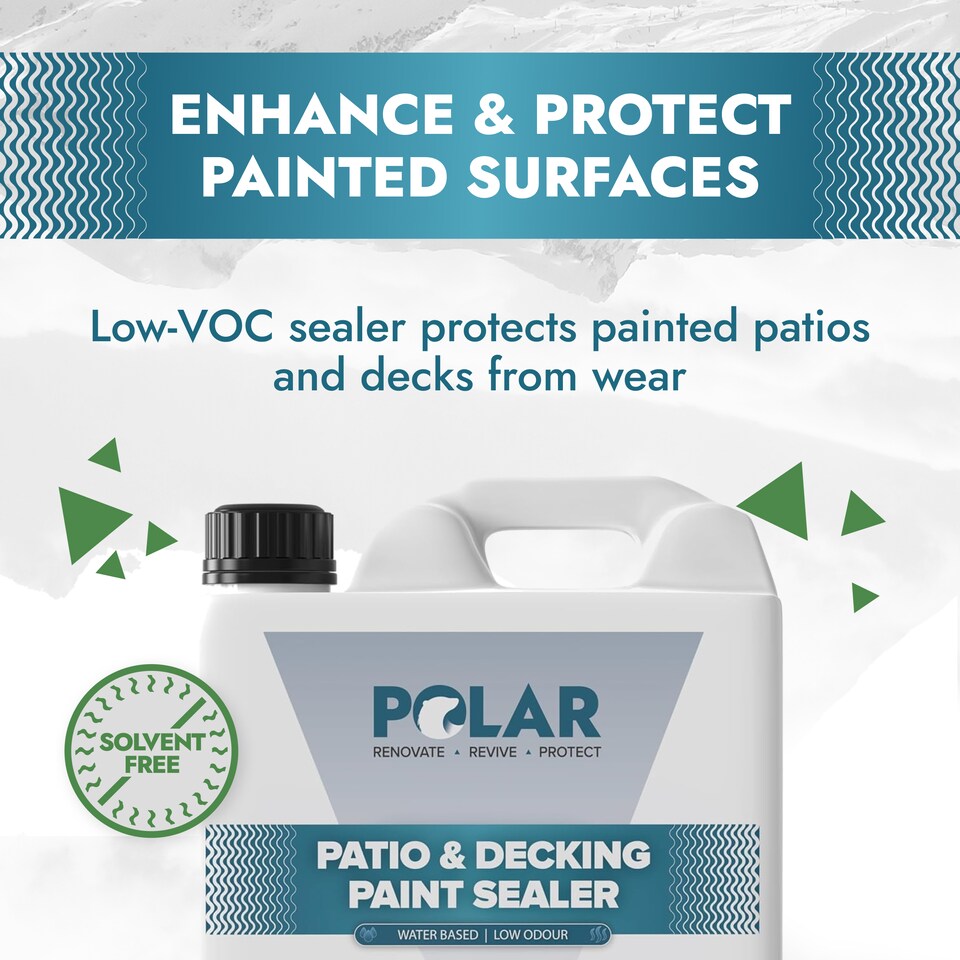 image 1 of Polar Patio & Decking Paint Sealer Fast Drying Weather & Wear Resistant Clear 5 Litre