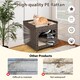 image 9 of COSTWAY Foldable 2-tier Rattan Cat House Wicker Kitten Condo With  Elevated Perch