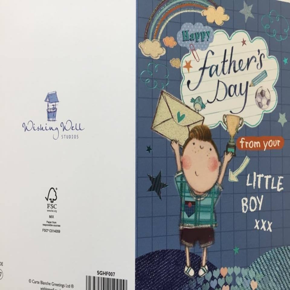 image 1 of HAPPY father`s Day from your LITTLE BOY (Son) xxx... Cute Greeting Card