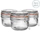 image 1 of Argon Tableware Glass Storage Jars - 125ml - Orange Seal - Pack of 3