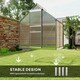 image 5 of Outsunny Polycarbonate Walk-in Garden Greenhouse w/ Sliding Door Silver Tone