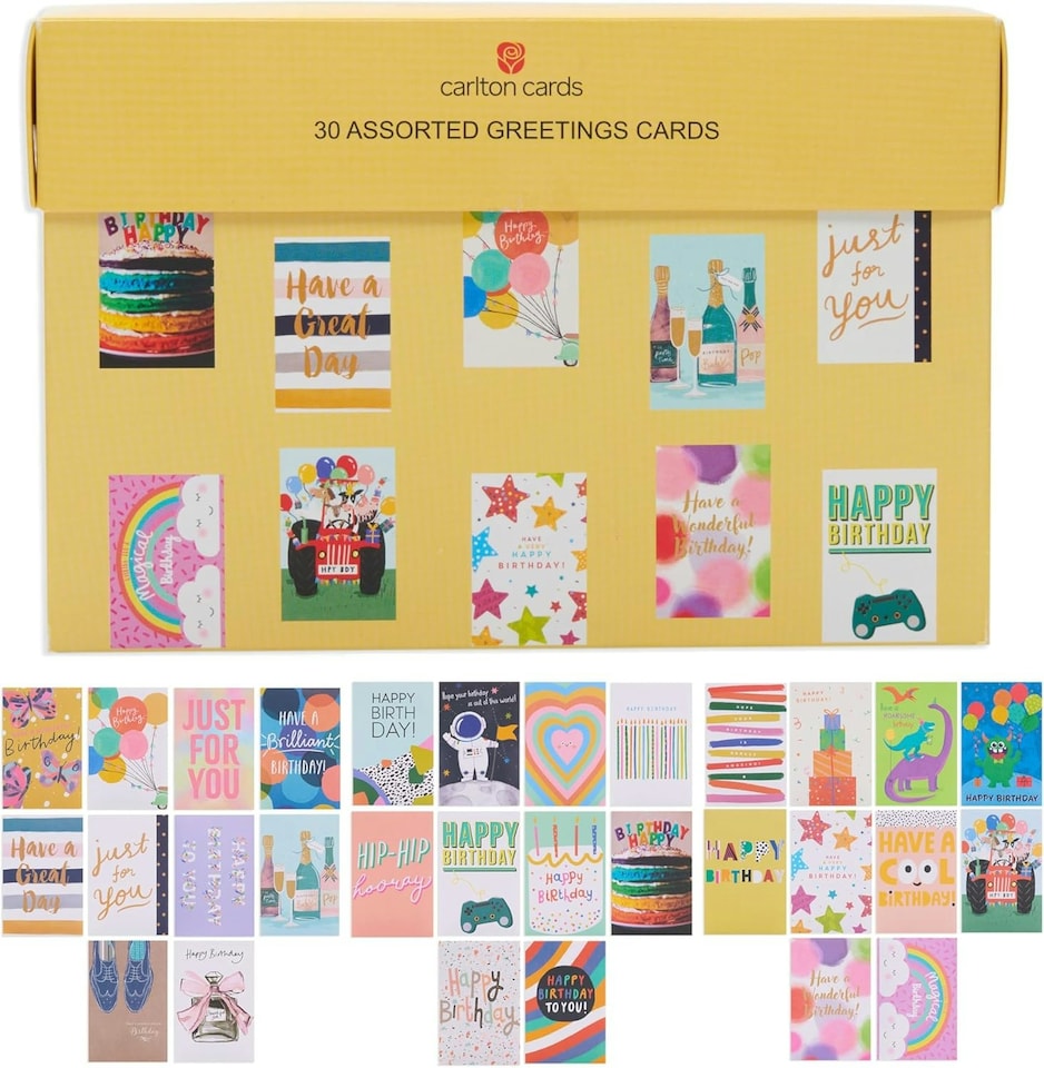 image 1 of Bright Designs Multipack of 30 Assorted Birthday Cards