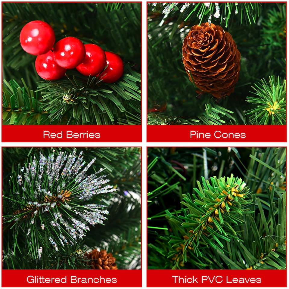 image 1 of COSTWAY 4FT Artificial Christmas Tree Mini Tabletop Christmas Tree with Base