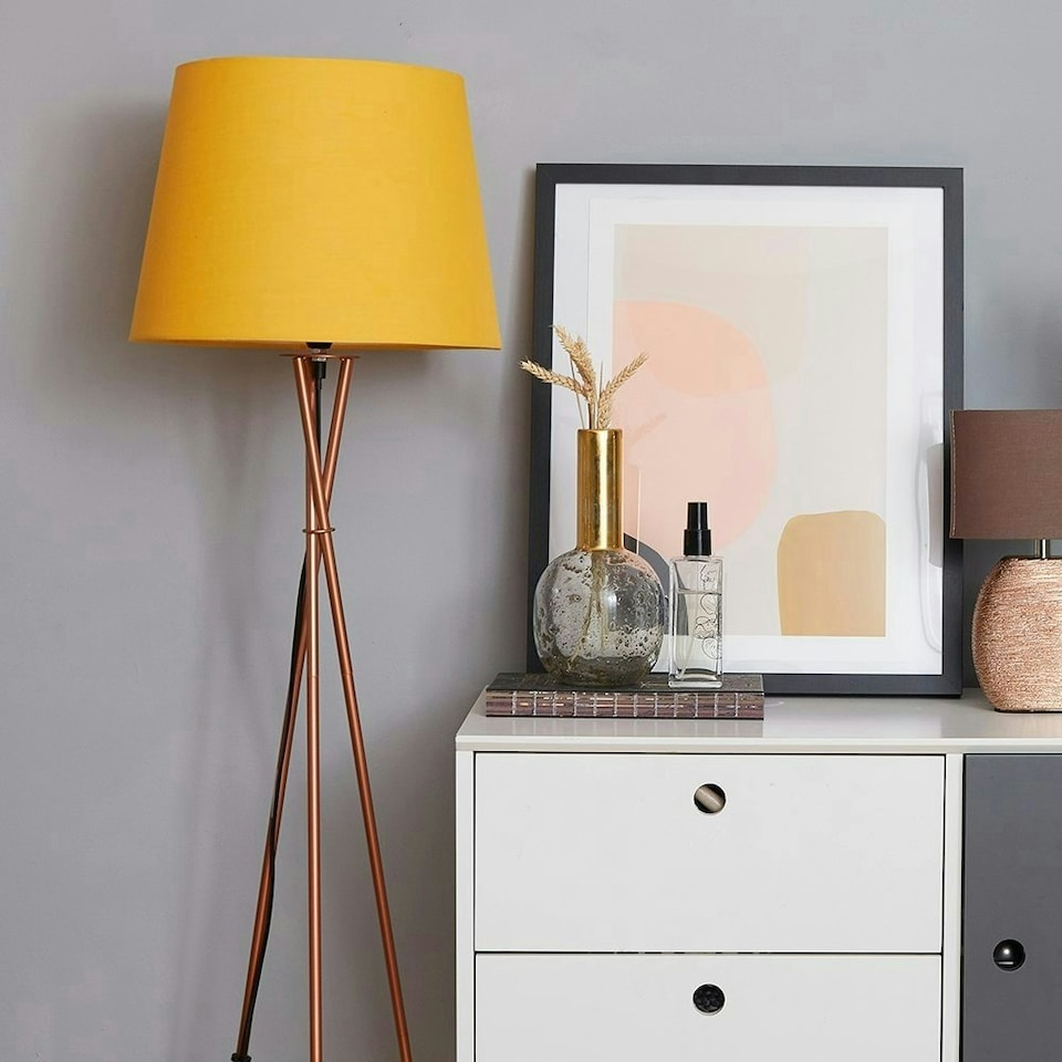 image 1 of ValueLights Aspen Large Yellow Floor Lamp Shade