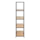 image 3 of Seaford Tall Black Metal Bookcase with 4 Oak Shelves
