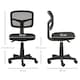 image 7 of Vinsetto Small Office Chair without Arms, Ergonomic Swivel Mesh Desk Chair | Black | One Size