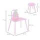 image 7 of HOMCOM Kids Dressing Table Girls Pink Wooden Kids Dressing Table & Stool Make Up Desk Chair Toys Fairy Dresser Play Set w Mirror